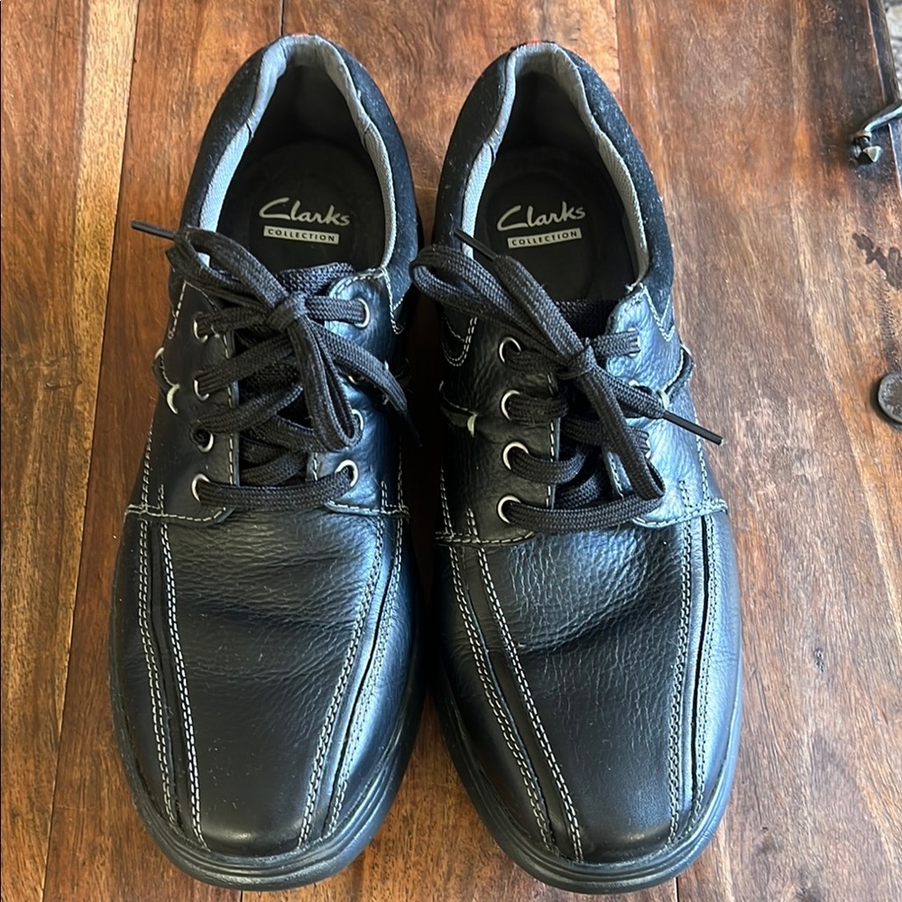 Clarks Collection Men’s Soft Cushion Ortholite Black Oxford Size 10 1/2 NWT